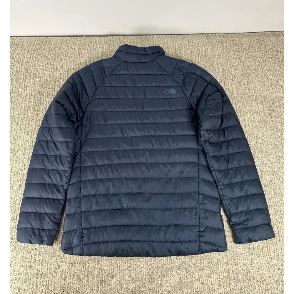 The North Face Mens Navy Blue Puffer Jacket Goose Down Insulated Full Zip M